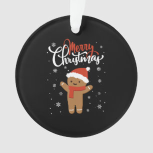 Ornamento Pão de gengibre de natal feliz biscoito de nata