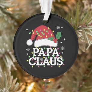Ornamento Papa Claus Natal Luzes Pajama Correspondência Fami