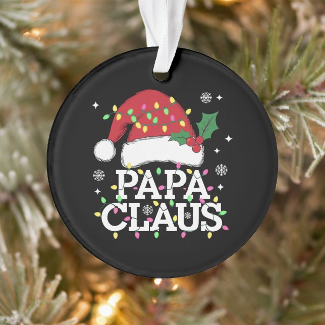 Ornamento Papa Claus Natal Luzes Pajama Correspondência Fami (Árvore)