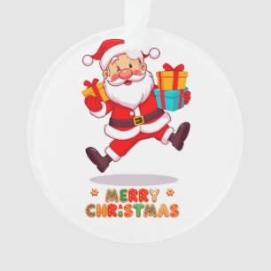 Ornamento Papai Noel Alegre de Desenho Animado