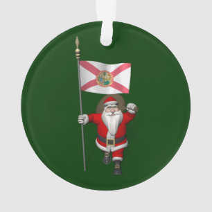 Ornamento Papai Noel Com Alferes Da Flórida