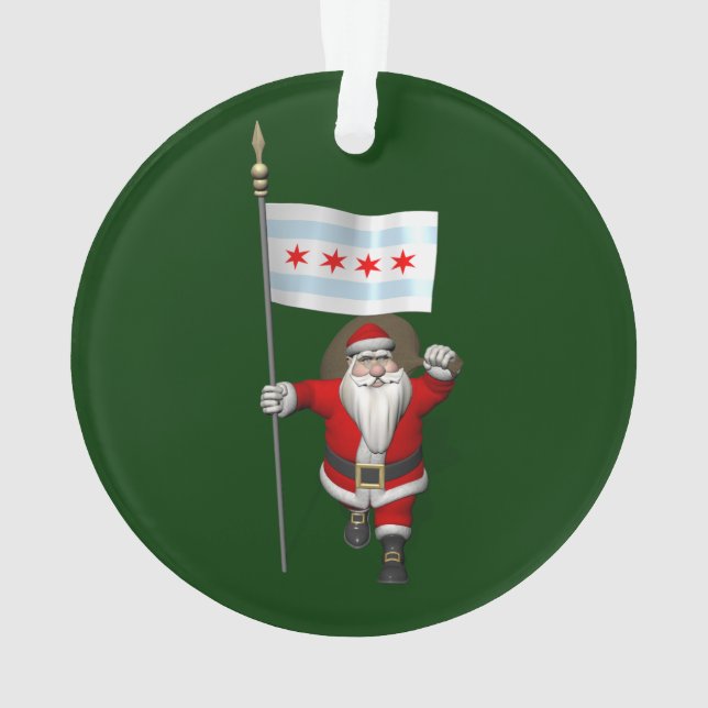 Ornamento Papai Noel Com Alferes De Chicago (Verso)