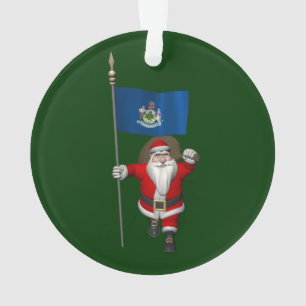 Ornamento Papai Noel Com Alferes De Maine