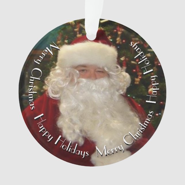 Ornamento Papai Noel com Texto Personalizável (Frente)