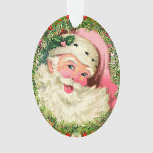 Ornamento Papai noel cor-de-rosa do vintage