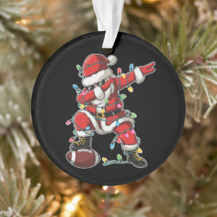 Ornamento Papai Noel de Natal Dabbing Futebolista Futebol de