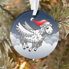 Ornamento Papai Noel Ovelha de Natal Voadora