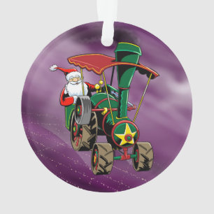 Ornamento Papai noel trator a vapor