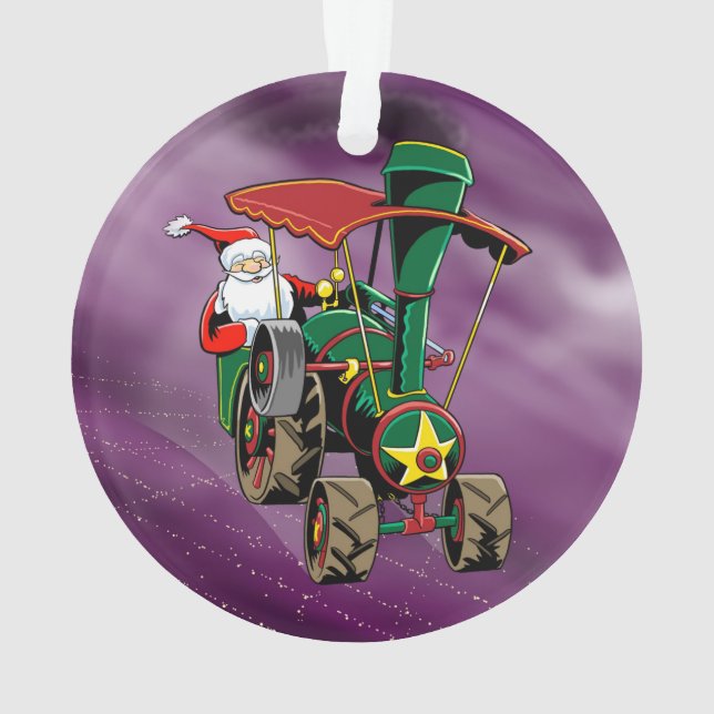 Ornamento Papai noel trator a vapor (Verso)