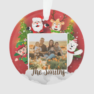 Ornamento Papais noeis de Cartoon de Natal Coloridos Foto Ad