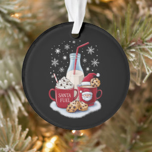 Ornamento Papais noeis de Natal Leite e Biscoitos da Família