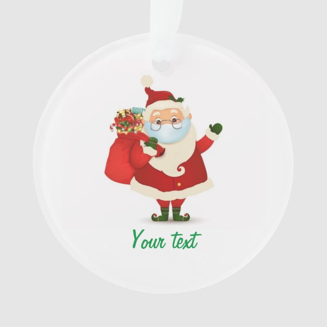 Ornamento Papais noeis de Natal personalizáveis vestindo ócu (Frente)
