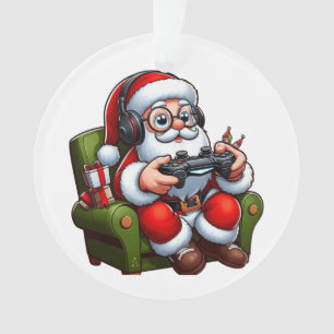 Ornamento Papais noeis reproduzindo videos games