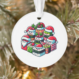Ornamento Papais noeis Sushi Delight - Arte de Natal Festiva