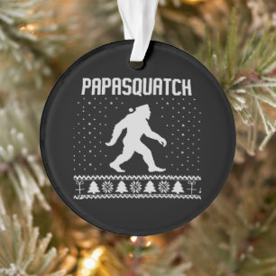 Ornamento Papasquatch Pé Grande Papai Noel Natal Feio de Nat