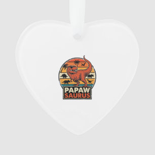 Ornamento Papawsaurus Design Vetorial Réptil Retro Pôr do So