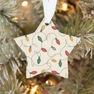 Ornamento Papel de embrulho de Luzes de Natal Vintage Eleg
