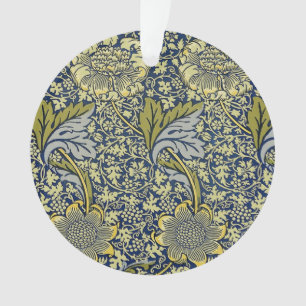 Ornamento Papel de Parede Floral William Morris Kennet Azul