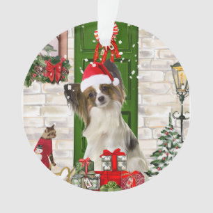 Ornamento Papillon Dog Christmas