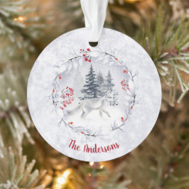 Ornamento Papoeira Árctica de Natal Fox Winter Sceneration N