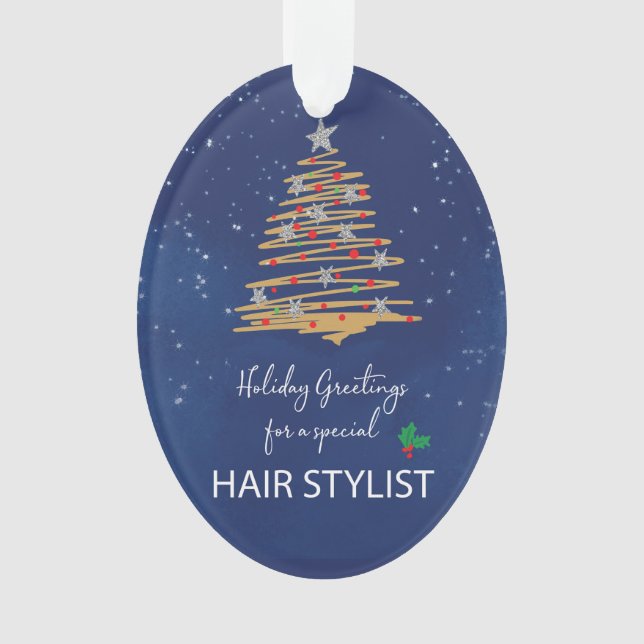 Ornamento PARA Árvore de Natal de Cabeleireiro Personalizáve (Frente)