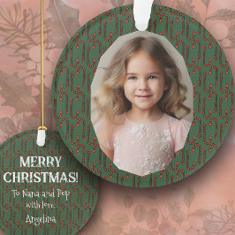 Ornamento Para Avós um Foto de Natal com Cana-de-Açúcar