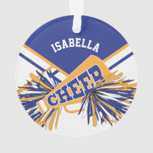 Ornamento Para cheerleaderes - branco, azul e ouro