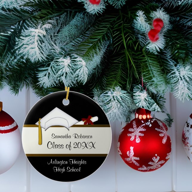 Ornamento para Graduação de Boné Branco (Criador carregado)