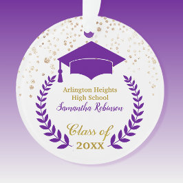 Ornamento para graduação de Bonés e Formandos roxo