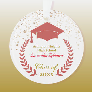 Ornamento para Graduação de Formandos Vermelhas e