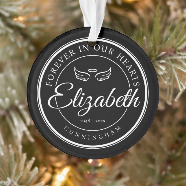 Ornamento Para sempre em nossos Corações Funeral Memorial Wi (Árvore)