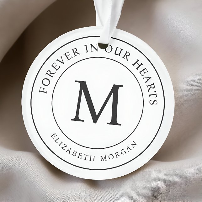 Ornamento Para sempre no nosso Coração Memorial Funeral Mode (Criador carregado)