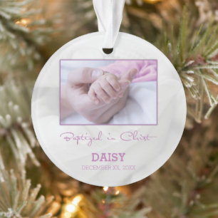 Ornamento Parabéns de batismo para bebês personalizados