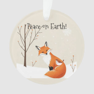 Ornamento Pássaro de Raposa Minimalista da Terra de Paz Pers