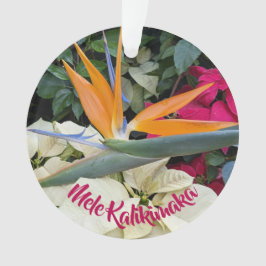 Ornamento Pássaro Havaiano no Feriado Floral do Paraíso