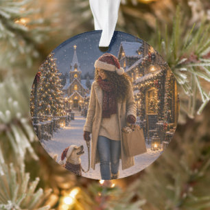 Ornamento Passeio de Natal à Noite com Lina