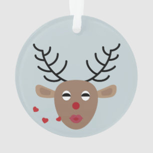 Ornamento Pastel Blue Reindeer Ama Joia Festiva Natal