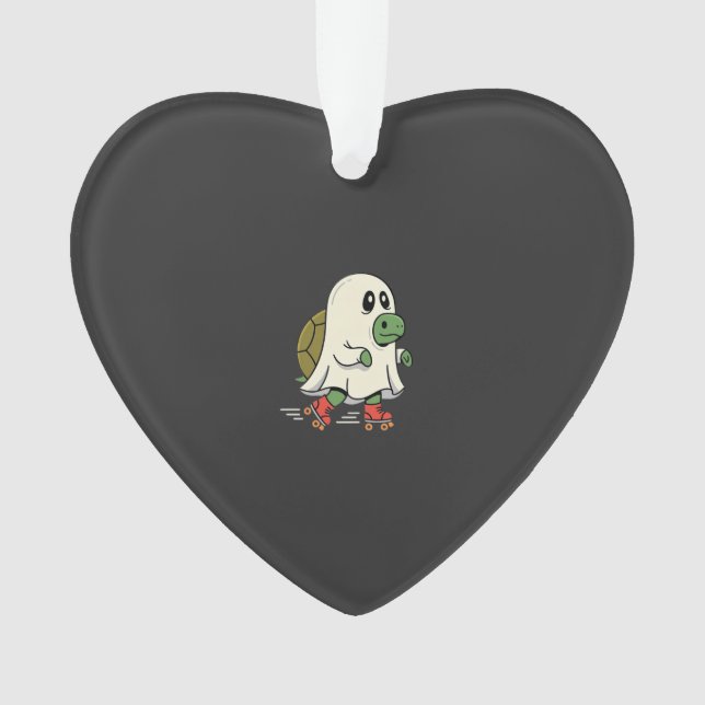 Ornamento Patins Ghost Turtle Design de Halloween_1 (Frente)