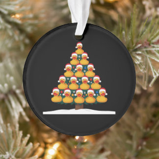 Ornamento Pato de Borracha Chapéu de Papai Noel Árvore de Na