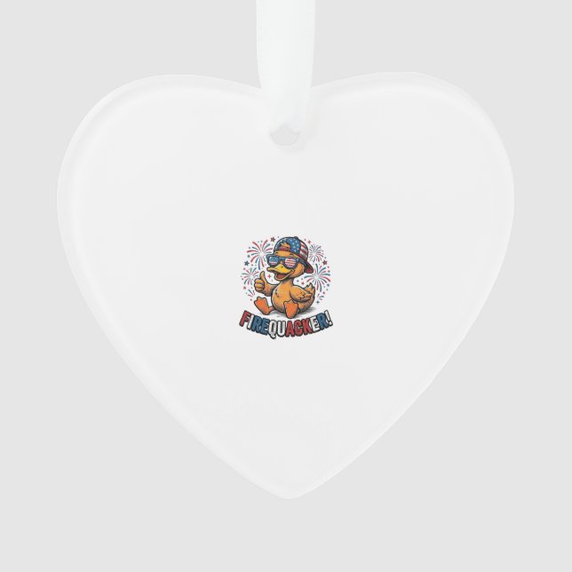 Ornamento Pato Patriótico Firequacker Design de Camisa Vinta (Frente)