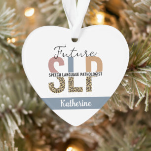 Ornamento Patologista Leopard de Discurso SLP Futuro Persona