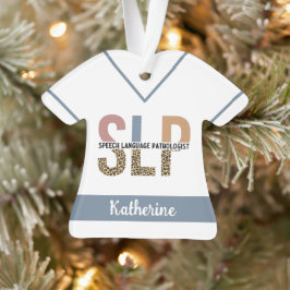 Ornamento Patologista Leopard de Discurso SLP Personalizado