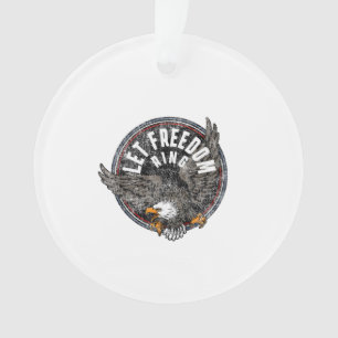 Ornamento Patriótica Let Freedom Ring Vintage American Bald