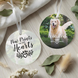 Ornamento Paw Imprime Em Nossos Corações Foto De Pet Memoria