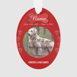 Ornamento Paw Imprime o Memorial do Poema Vermelho