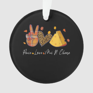 Ornamento Paz Amor Mac N Cheese Dia das Bruxas Ação de Gra