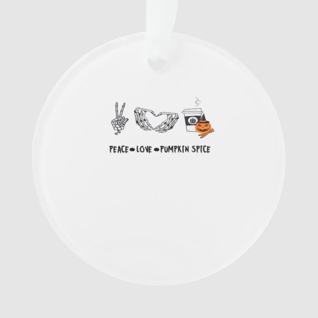Ornamento Paz E Pumpkin Spice, Aula De Skeletons No Hallowee (Frente)