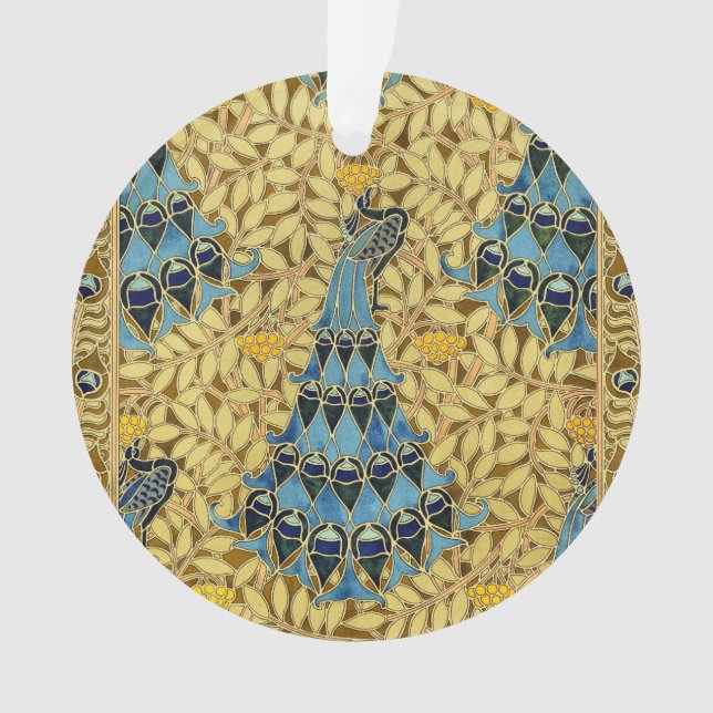 Ornamento Peacocks Birds Rowan Trees Art Nouveau (Frente)