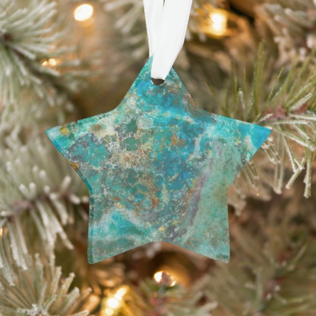 Ornamento Pedra Mineral Crisocola Azul (Árvore)