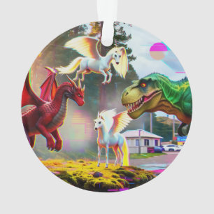 Ornamento Pégasus, Dragão, Dinossauro míticos e pré-históric